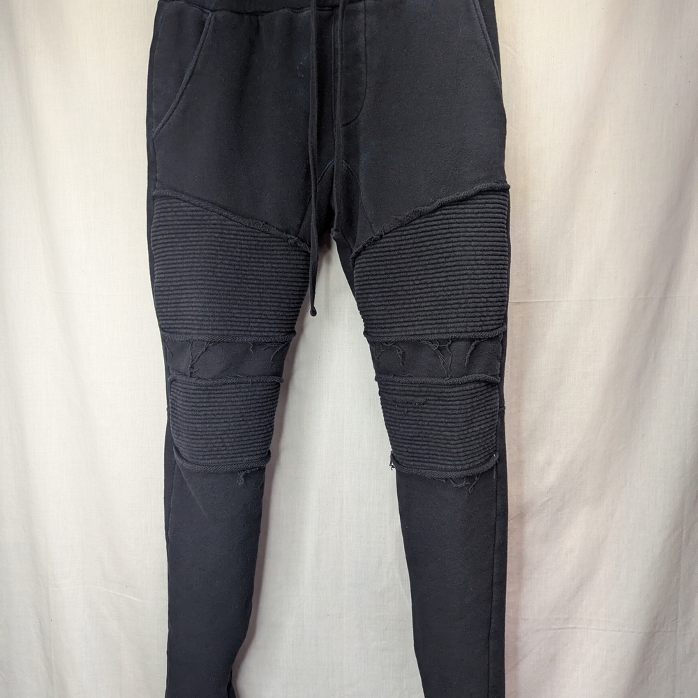 PacSun Black Ribbed Knee Panel Jogger Sweatpants